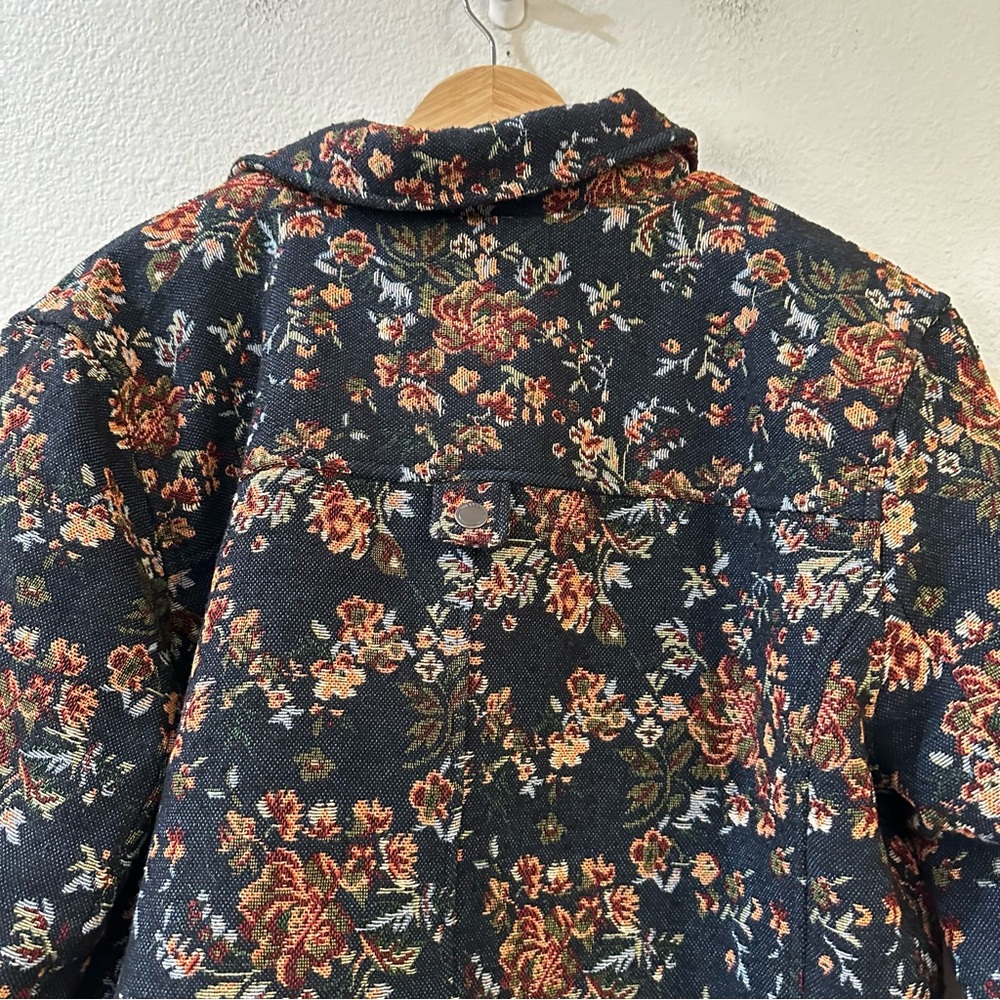 Blank NYC Tapestry Flight Floral Printed Bomber Jacket Size Large - Picture 11 of 15